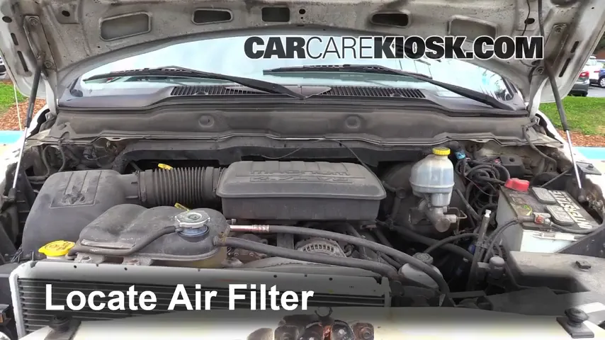 2002 Dodge Ram 1500 4.7L V8 Crew Cab Pickup (4 Door) Filtro de aire (motor) Cambio